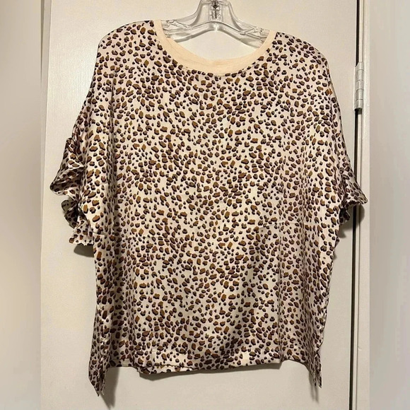 NWT Hayden Los Angeles leopard oversized blouse size M - Picture 1 of 5